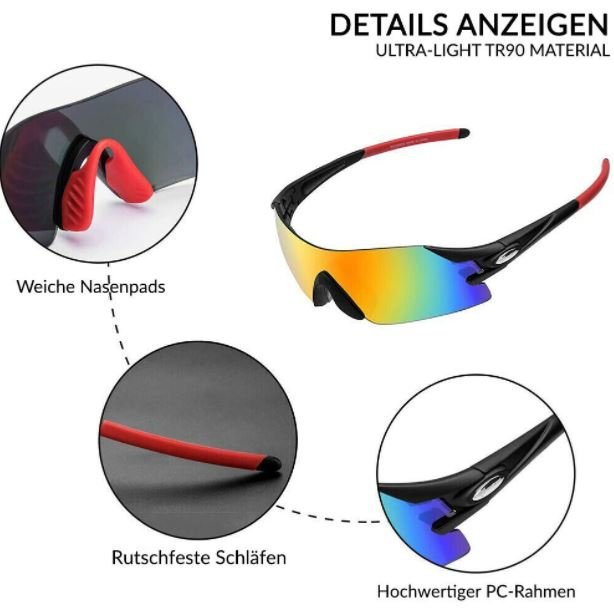 ROCKBROS Lunettes de vélo polarisées sans cadre Lunettes de soleil Lunettes de vélo UV400