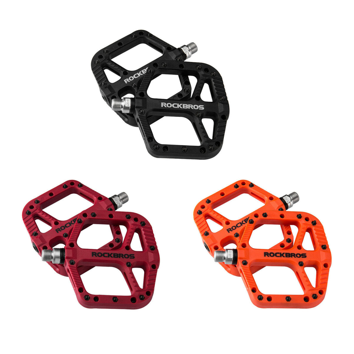 Pédale VTT et Vélo Route en Nylon Noir - ROCKBROS - Graphite DU - Antidérapant - Étanche Pédale VTT et Vélo Route en Nylon Noir - ROCKBROS - Graphite DU - Antidérapant - Étanche