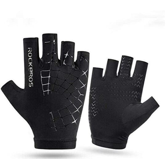 ROCKBROS S202 Gants de vélo Gants de sport sans doigts Demi-doigt Noir S