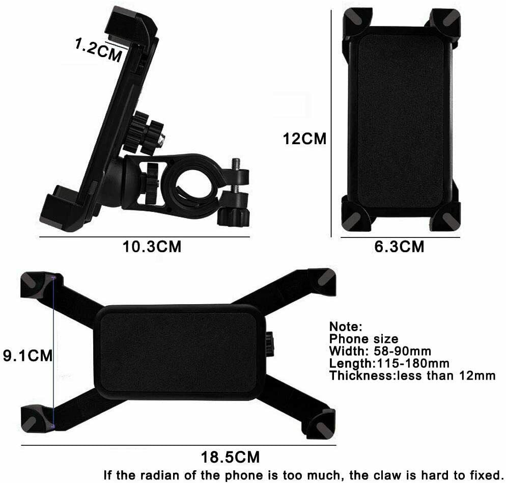 ROCKBROS SGZ5001 Support pour téléphone portable Guidon de vélo Noir