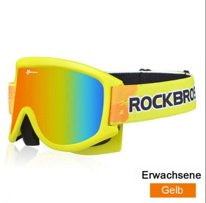 ROCKBROS Lunettes de ski pour femme homme enfant Lunettes de ski d'hiver anti-buée Bleu (enfants)