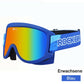ROCKBROS Lunettes de ski pour femme homme enfant Lunettes de ski d'hiver anti-buée Bleu (enfants)