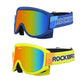 ROCKBROS Lunettes de ski pour femme homme enfant Lunettes de ski d'hiver anti-buée Bleu (enfants)