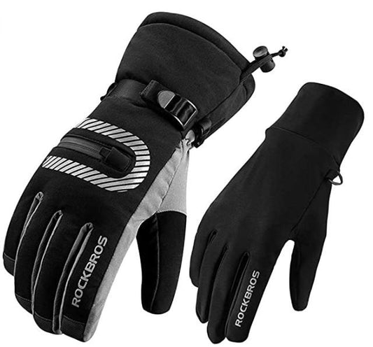 ROCKBROS Gants de Ski 2 en 1 Gants Printemps Automne Doigt Complet Coupe-Vent Gants Chauds pour Sports de Plein Air M