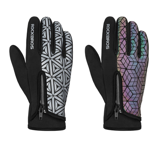 ROCKBROS S077-8 Moto Vélo Gants Écran Tactile Coupe-Vent Chaud Ski Sports VTT